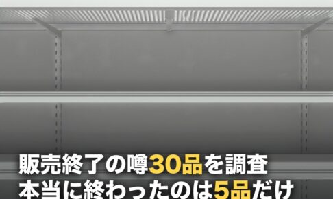 空になったスーパーの商品棚